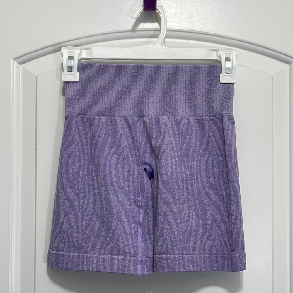 *5/$20* Purple High-Waisted Bike Shorts with Textured Fabric